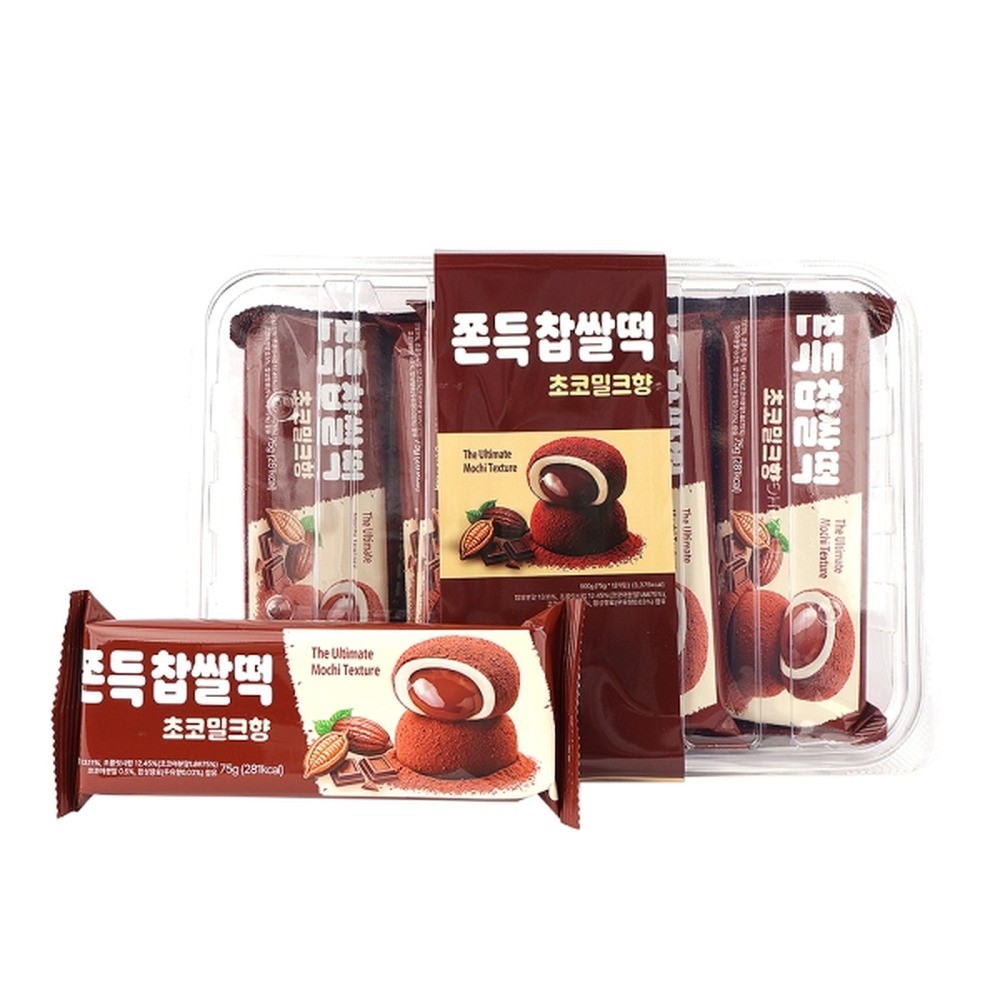 【海外発送】チョコミルク味 もちもち チャプサルモチ 75g * 12 Packs【並行輸入品】