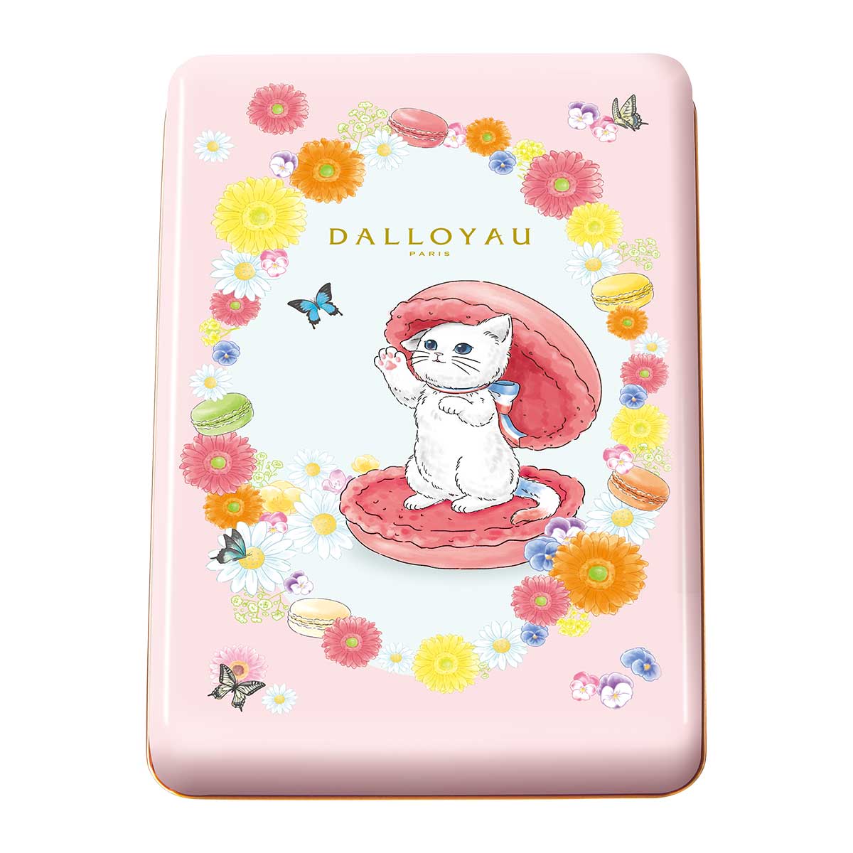 マカロン スイーツのダロワイヨのダロワイヨ ニャカロン詰め合わせ（10個入）お中元 退職 転職 異動 ねこ ギフト 洋菓子 焼き菓子 スイーツ マカロン プレゼント 可愛い 挨拶 ご挨拶 キャラ 出産 内祝 バースデー 誕生日 ケース 缶 個包装 贈り物 お取り寄せ 有名 差し入れ 手土産 人気 職場 母の日｜アングル2