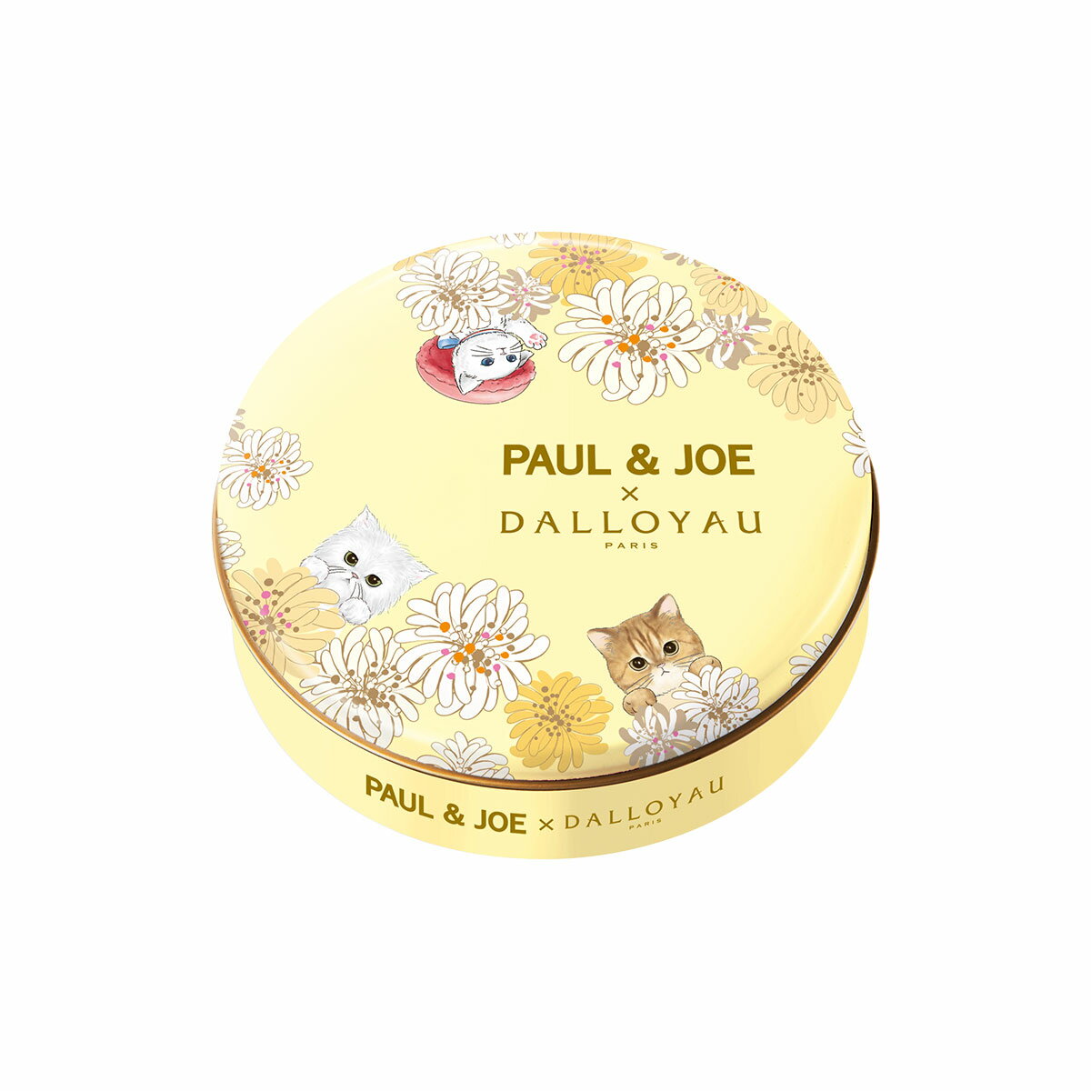 ポール ＆ ジョー × ダロワイヨ ガトー ミャオ缶（イエロー）ねこ 猫 ネコ 洋菓子 焼き菓子 スイーツ 焼き菓子 クッキー 缶 ケース プレゼント ギフト 贈り物 かわいい 誕生日 御祝 御礼 お取り寄せ 差し入れ 手土産 人気 有名 コラボ ブランド 残暑見舞 敬老 個包装のサムネイル