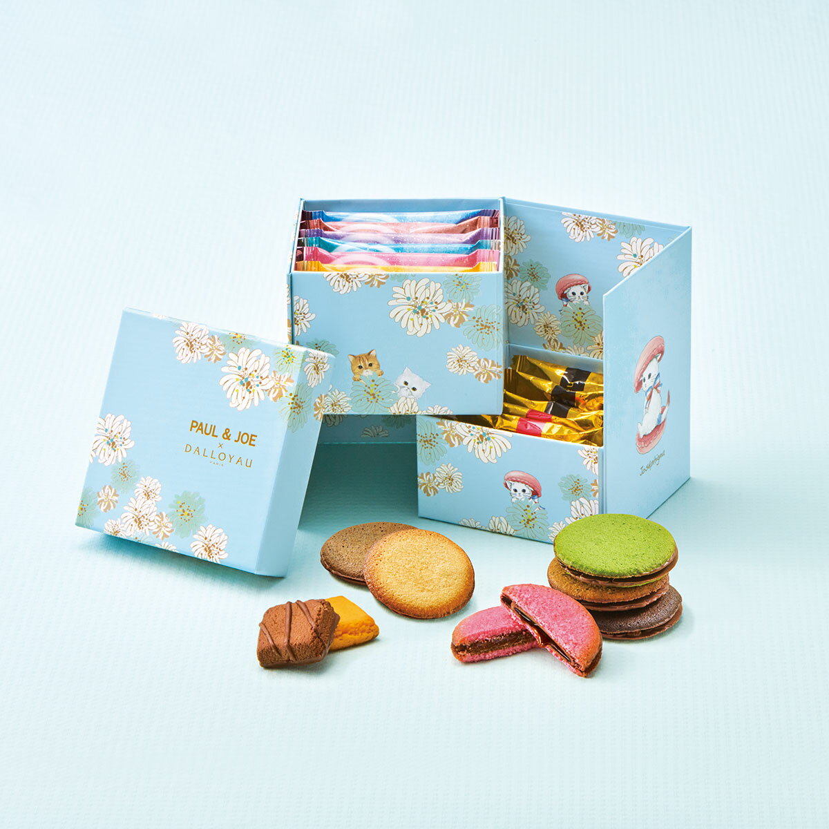 ポール ＆ ジョー × ダロワイヨ コフレ ミャオねこ ネコ 洋菓子 焼き菓子 スイーツ ショコラ チョコ キャラメルサンドクッキー BOX ケース 箱 プレゼント ギフト 贈り物 かわいい 御礼 御祝 お取り寄せ 差し入れ 手土産 人気 有名 コラボ 猫の日 中元 残暑 暑中見舞いのサムネイル