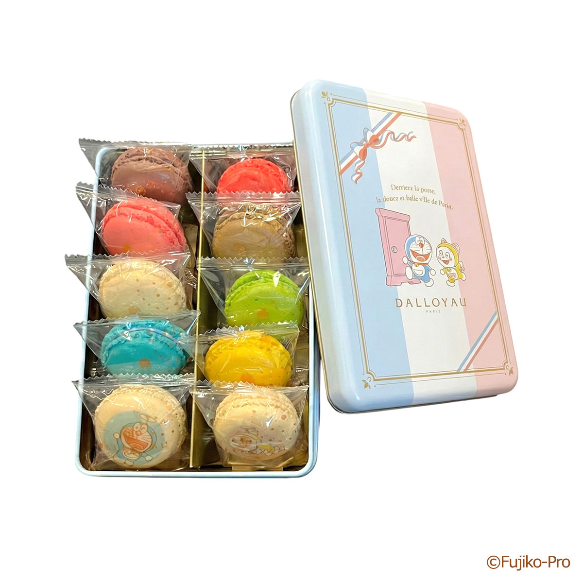 ダロワイヨ ドラえもん マカロン缶（10個入）バレンタイン ホワイトデー ギフト 洋菓子 焼き菓子 スイーツ マカロン プレゼント プチ ギフト 贈り物 かわいい 絵本 御見舞 個包装 送別 キャラ 御礼 御祝 お取り寄せ 差し入れ 手土産 人気 アニメ コラボ ドラミちゃん