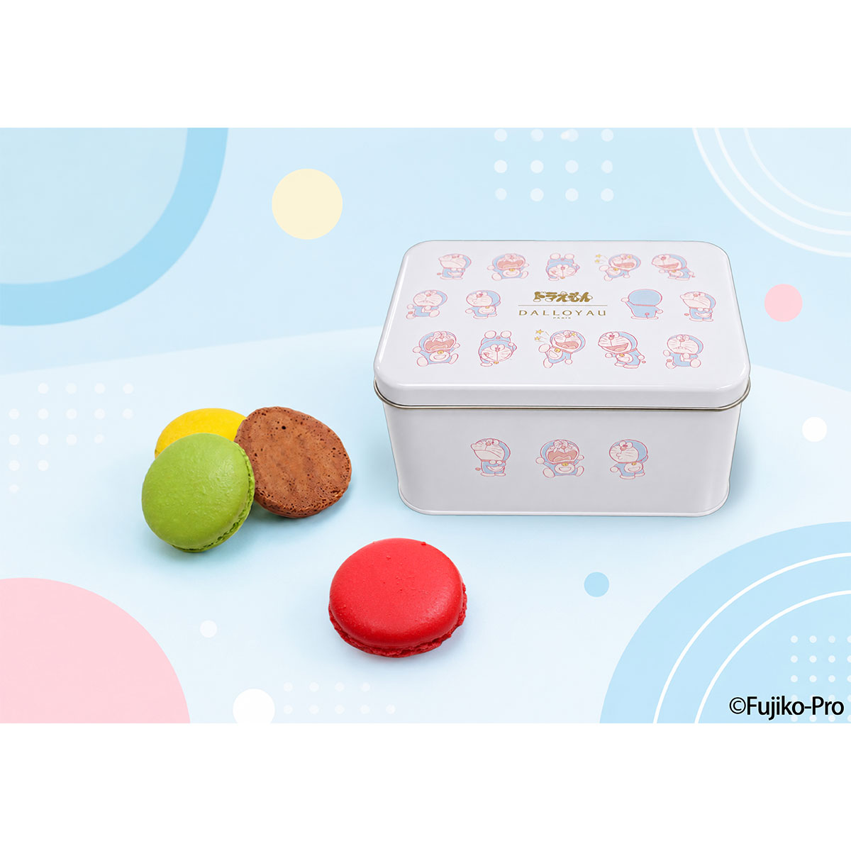 ダロワイヨ ドラえもん マカロンラスク缶（8枚入）お中元 ギフト 洋菓子 焼き菓子 スイーツ マカロン プレゼント プチギフト 贈り物 かわいい 個包装 送別 キャラ 御礼 御祝 お取り寄せ 差し入れ 手土産 人気 缶