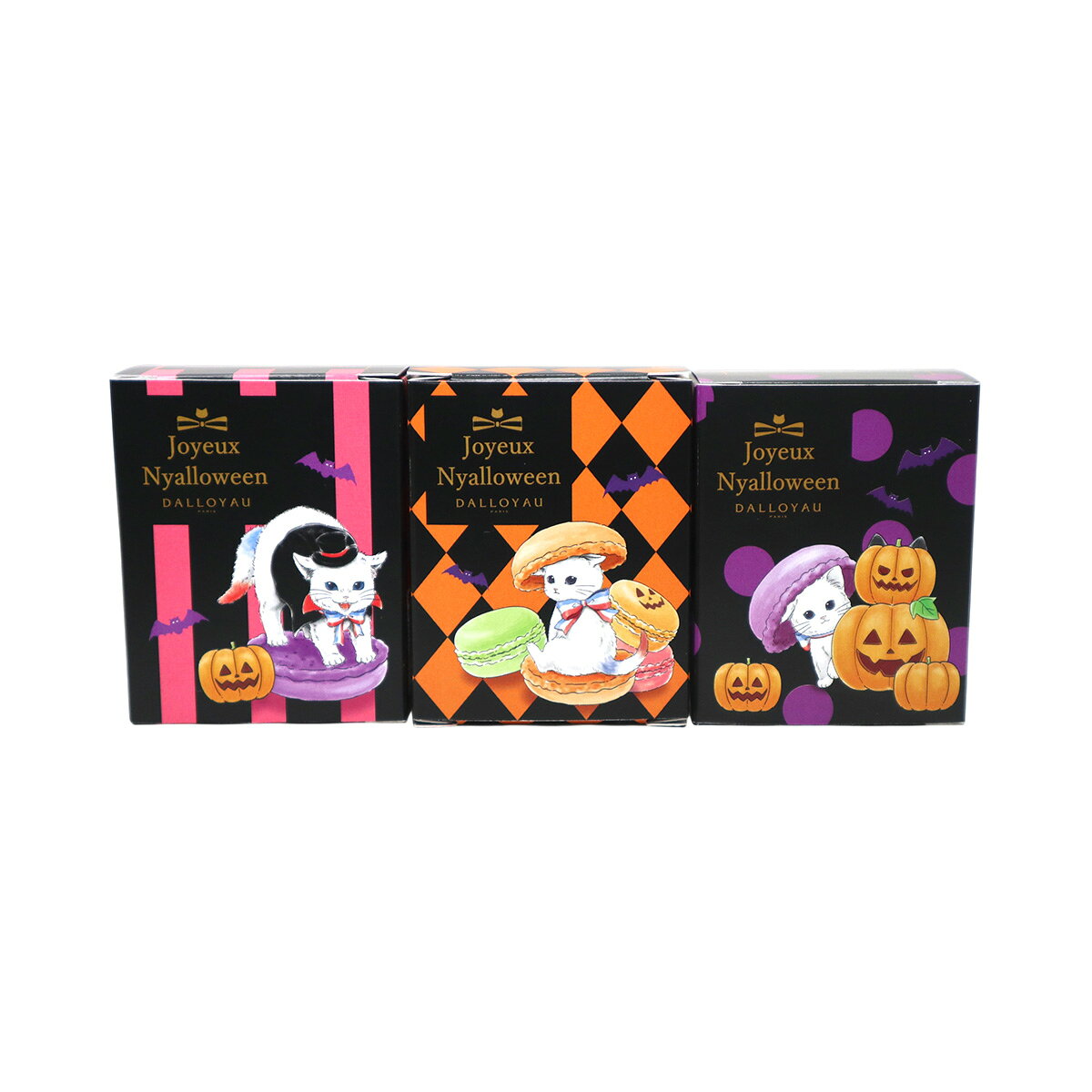ダロワイヨ ハロウィン ニャカロンラスク 3個セットねこ 猫 ネコ ギフト 洋菓子 焼き菓子 スイーツ マカロン ラスク …