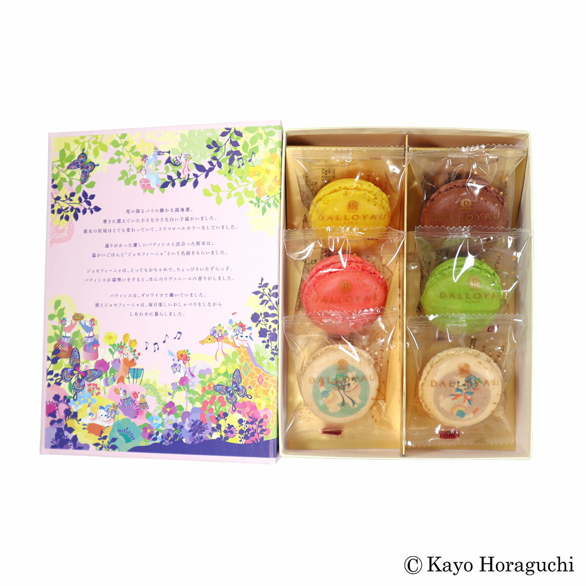 ダロワイヨ ニャカロン詰め合わせ（6個入）バレンタイン ホワイトデー ねこ 猫 ネコ ギフト 洋菓子 焼菓子 スイーツ プリント マカロン ショコラ プレゼント 贈り物 本命 可愛い キャラ 御礼 御祝 個包装 お取り寄せ 差し入れ 手土産 人気 有名 ブランド