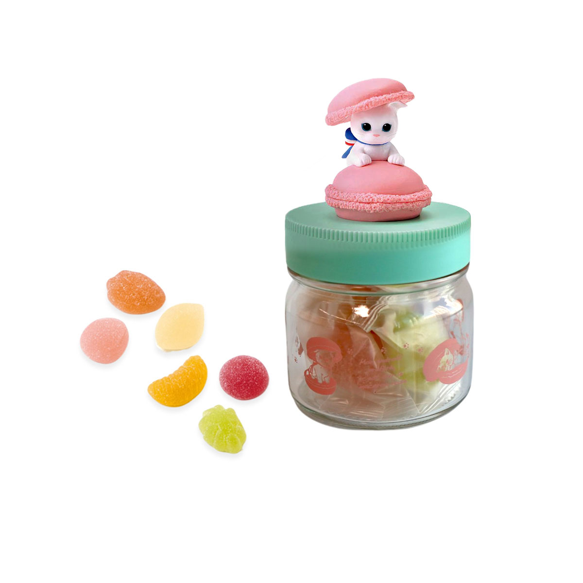 ダロワイヨ フィギュア付きキャニスターねこ ネコ 猫 洋菓子 スイーツ フルーツ ゼリー BOX ケース ボトル 瓶 プレゼント ギフト 贈り..