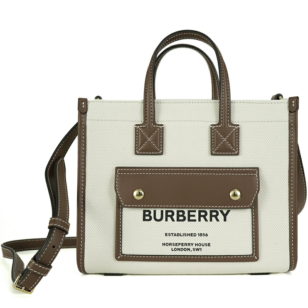 バーバリー トートバッグ（レディース） 【ポイント5倍 5/17 19時スタート】バーバリー BURBERRY トートバッグ 2WAYバッグ キャンバス＆レザー レディース LL MN POCKET DTL TOTE LL6【8044143】