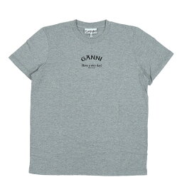 【ポイント5倍 5/2 13時まで】ガニー GANNI Tシャツ ロゴ レディース Thin Jersey Relaxed O-neck T-shirt【T3677】