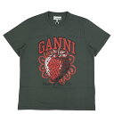 ガニー GANNI Tシャツ ロゴT プリントT レディース Basic Jersey Strawberry Relaxed T-shirt