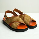 MARNI サンダル フスベット マルニ バックストラップサンダル レザー FUSSBETT SANDALS Women (ZO140 / RAW SIENA / DUST APRICOT)