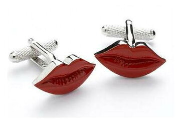 ★ジョークの分かる人のための楽しいカフスボタン♪〜★カフスボタン ONYX-ART LONDON CK189 Red Lips Cufflinks　