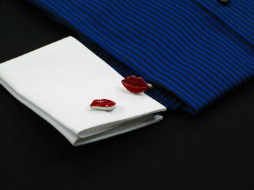 ★ジョークの分かる人のための楽しいカフスボタン♪〜★カフスボタン ONYX-ART LONDON CK189 Red Lips Cufflinks　