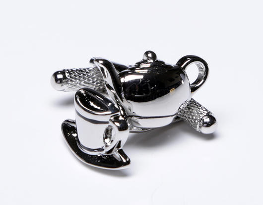 ★カフスボタン ONYX-ART LONDON CK233 CUP AND TEA POT Cufflinksシルバーが綺麗です！