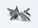 ★カフスボタン ONYX-ART LONDON CK464 LEAF CRYSTAL Cufflinks ★まあ綺麗!浪漫チックに感じるのは私だけ・・♬~