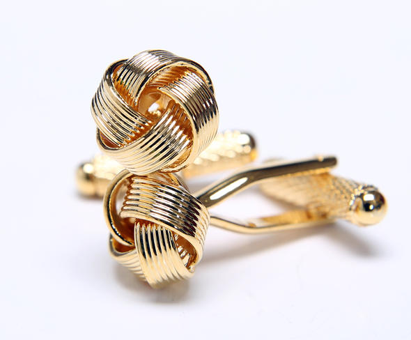 ★カフスボタン ONYX-ART LONDON CK205 GOLD KNOT CUFFS・・&#9836;〜★結び目ゴールド金色輝き美しく