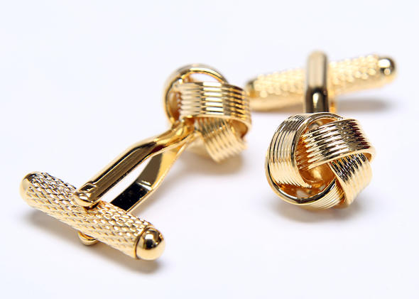 ★カフスボタン ONYX-ART LONDON CK205 GOLD KNOT CUFFS・・&#9836;〜★結び目ゴールド金色輝き美しく