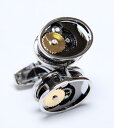 カフス　時計 ★カフスボタン ONYX-ART LONDON CLM108 OVAL ROHDIUM GEARS CUFFLINCS