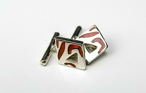★カフスボタン ONYX-ART LONDON S114A SILVER CHAIN CUFFS RED ★カフスボタン ONYX-ART LONDON S114A SILVER CHAIN CUFFS RED