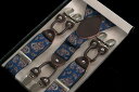 ★ サスペンダー 35mm Y型 6シルバークリップメイドインChinaでもデザインがGOO!Nobrand_1 BLUE PAISLEY