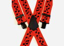 ★ 頑丈な スペンダー 38mm X型 4ブラッククリップMens Braces 1.5 inchi Heavy Duty Jazz Music Red Bla...