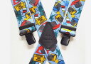 ★ 頑丈な スペンダー 38mm X型 4ブラッククリップMens Braces 1.5 inchi Heavy Duty Colourful Painting...