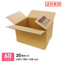 ダンボール 段ボール箱 宅配60サイズ広告入り(最大サイズ3辺60cm) 240×185×深さ150mm 20枚セット