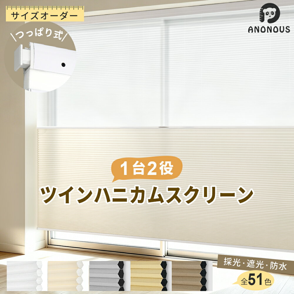 Other - 【20%OFFクーポン配布中】ツイン ハニカムシェード つっぱり コードレス ハニカムスクリーン 1台2役 1級遮光 採光 遮光 防水 断熱 UVカット 突っ張り式 プリーツスクリーン 賃貸OK 断熱スクリーン 省エネ 寒さ対策 簡単取付 目隠し おしゃれ シンプル カーテン 間仕切り
