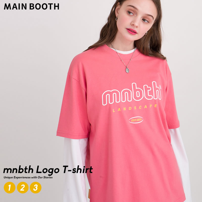  MAIN BOOTH メインブース ペア tシャツ 半袖 おそろ カップル ペアルック ロゴ 韓国 ファッション ブランド オルチャンファッション 韓国服 プチプラ