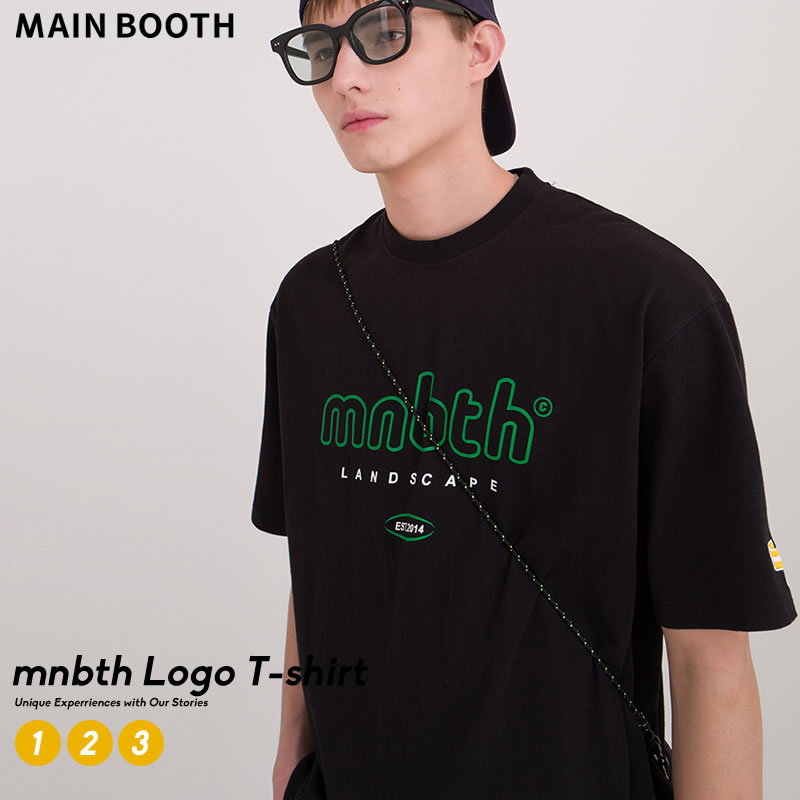  MAIN BOOTH メインブース ペア tシャツ 半袖 おそろ カップル ペアルック ロゴ 韓国 ファッション ブランド オルチャンファッション 韓国服 プチプラ