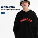 WKNDRS ウィークエンダーズ セーター メンズ トップス クルーネック ニット ウェーブ ロゴ 秋冬 韓国 ファッション ブランド ストリート オルチャンファッション 韓国服 デイリーコーデ korea