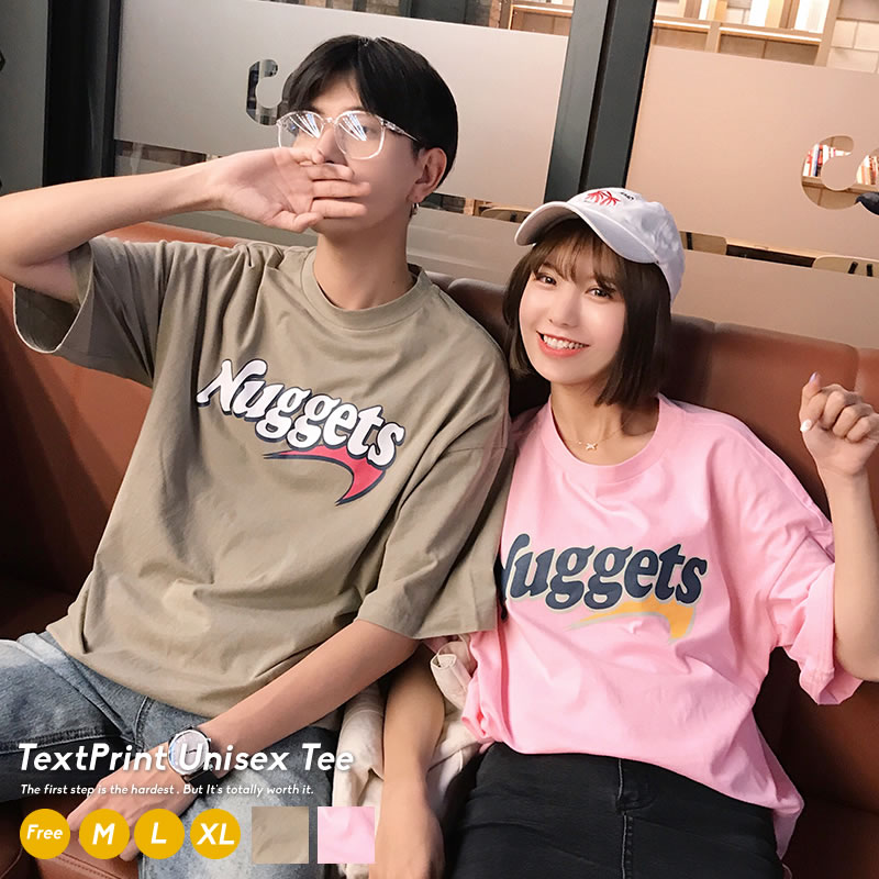 カップル ペアtシャツ 半袖 ペアルック お揃い 服 春 夏 ビックシルエット tシャツ 綿100％ コットン100％ 韓国ファッション デート おでかけコーデ おそろ オルチャンファッション 韓国服 リンクコーデ