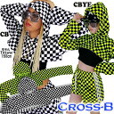【あす楽/即納/送料無料】チェッカーボード柄ショート長袖パーカー(A0431)CROSS-B