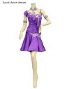 社交ダンス衣装 【セミオーダー】 ラテン 衣装 ドレス ラテンドレス 紫 パープル 大きいサイズ 小さい 競技用ドレス 発表会衣装 パーティドレス 舞台衣装 競...