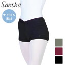 Sansha サンシャ ショートパンツ バレエ用品 バレエ ウォームアップ 大人 バレエ バレエ ジュニア チア チアリーディング オーバーパンツ V字 ウエス...