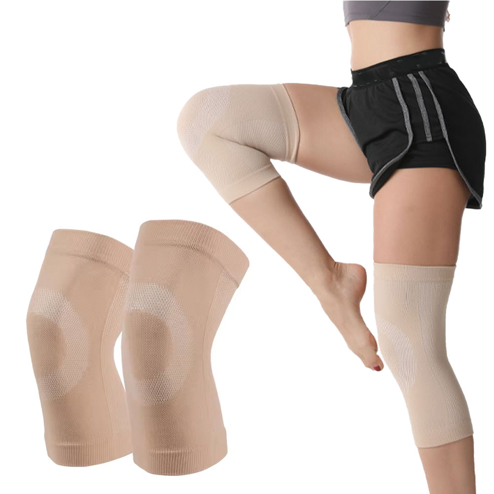 Rakuten - ダンス用 ニーパッド 左右セット ZCA-KNEEPAD2175 膝サポーター 高弾性 衝撃吸収 クッション スリムタイプ プロ仕様 コンテンポラリー ジャズダンス バレーボール 膝あて 練習着 舞台用 膝痛防止 怪我防止 肌色 【spt4】