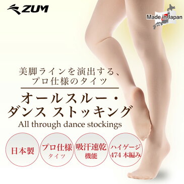 ▲開封後返品不可▲2足セット 光沢 タイツ ストッキング 日本製 オールスルー・ノンスリップダンスストッキング 滑り止め付き タイツ 舞台 バレエ ステージ ダンス 大人 レディース ジャズダンス 社交ダンス タップ ZD2011A