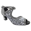 ダンスシューズ・社交ダンスシューズ・レディース【即納商品】女性ラテンシューズ・グレー・279204