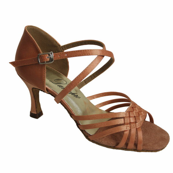 ダンスシューズ・社交ダンスシューズ・レディース【セミオーダー】女性ラテンシューズ・茶176506セミオ..