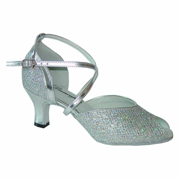 Rakuten - ダンスシューズ・社交ダンスシューズ・レディース【セミオーダー】女性兼用シューズ・シルバー・ラメ603602セミオーダー品ですのであなたにぴったりの1足がつくれますよ♪