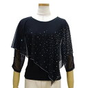 【新入荷】Roger ケープカラー ストーンデコトップス 004-0288 M-Lサイズ ブラック レディース衣装 社交ダンス ミニデモ トライアル パーティー...