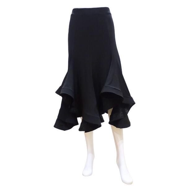 【新入荷】MAX スーパーAラインスカート 22-4286 ブラック ウエスト総ゴム 85cm丈 社交ダンス レッスン..