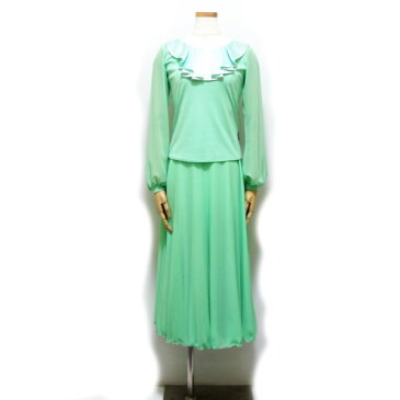 【新入荷】セットアップ (M) No.5094791 パピヨン 社交ダンス パーティー 衣装 サテン 切り替え ミントグリーン
