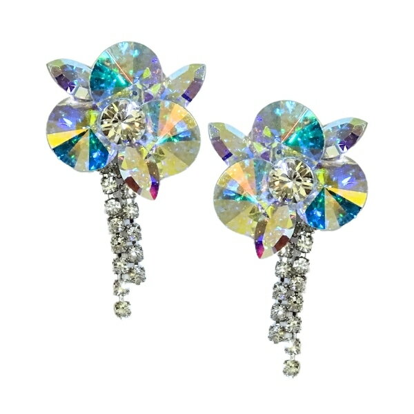 【コンビニ受取対応】イヤリング P-137　 PINK社交ダンス パーティー に お勧め の サイズ 小さめ イヤリング スワロフスキー ストーン　オーロラのサムネイル