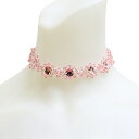 PINK ビーズチョーカー P-139 ベビーピンク 社交ダンス アクセサリー ネックレス キラキラ パーティー 発表会 トライアル 結婚式 舞台 ステージ カ...