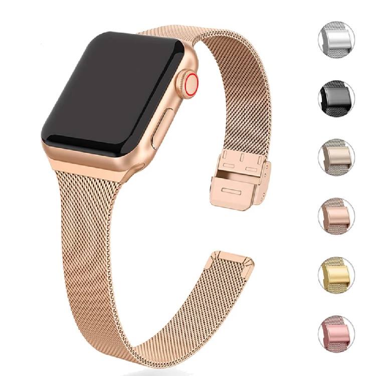乐天商城 - Apple Watch バンド 細み ステンレス アップルウォッチ ループ apple watch series 7 SE 6 5 4 3 2 1 対応 38mm 40mm 41mm 42mm 44mm 45mm 送料無料 バンド交換 アクセサリー 女 レディース アップル ウォッチ ソロループ