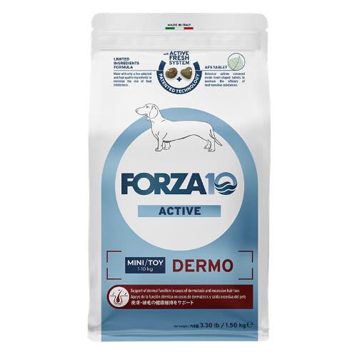 FORZA10 Active デルモ アクティブ 小粒 1.5kg [ ドッグフード ドライフード フォルツァディエチ 療法食 皮膚 被毛 皮膚炎 痒み フケ ホットスポット 脱毛 毛艶 デルモ アクティブ ]