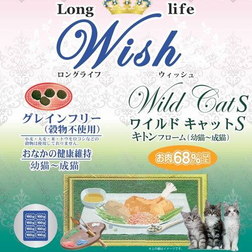 ウィッシュ ワイルドキャットS キトンフローム 3kg[ キャットフード ドライフード 子猫用 グレインフリー wish ]