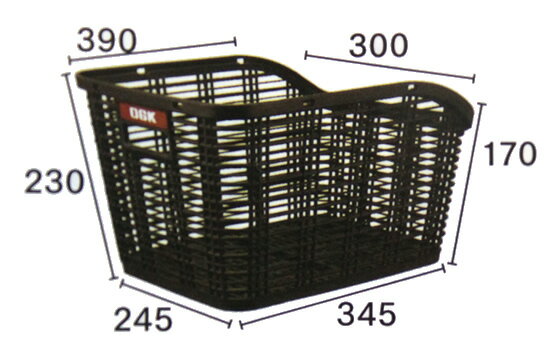 9/1(木)当店はエントリーでポイント7倍 【OGK】自転車用後ろかご 取手付リアバスケット RB-005