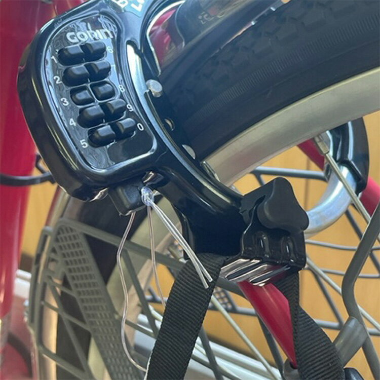 15日エントリー&楽天カード決済で最大ポイント10倍 ボタン式ヘルメットロックリング錠 GR520HL-KV ブラック 自転車の鍵 リングロック キーレス ボタン式 ヘルメットロック機構付 株式会社ゴリン 3