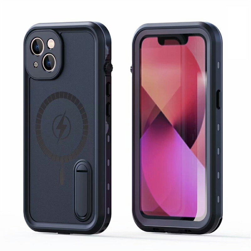 【IP68防水】iPhone13ケース 防水 防塵 耐衝撃 前後保護 フィルム付き スタンド機能 ワイヤレス充電対応 iPhone13 13 pro max 13 pro カバー iPhone 13 proケース iPhone 13 proカバー iPhone13miniケース iPhone13miniカバー 防水ケース 全面保護 ストラップ付きのサムネイル