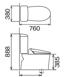 【LIXIL】リトイレタイプ(フチレス)ハイパーキラミック　床排水　手洗い無　カラーBW1(ピュアホワイト) BC-Z30H+DT-Z350H/BW1 3